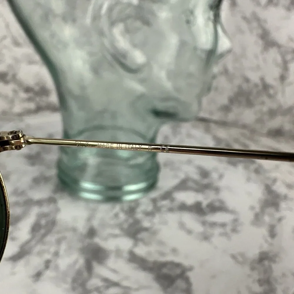 Ray Ban Vintage Aviator Large Gold Metal Sunglasses RB8026 Made‎ in Italy